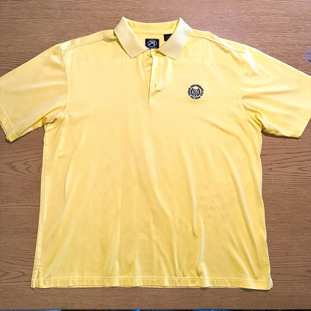 Ahead Authentics Sodus Bay Heights Golf Club Men's Polo Shirt Yellow PL77 L